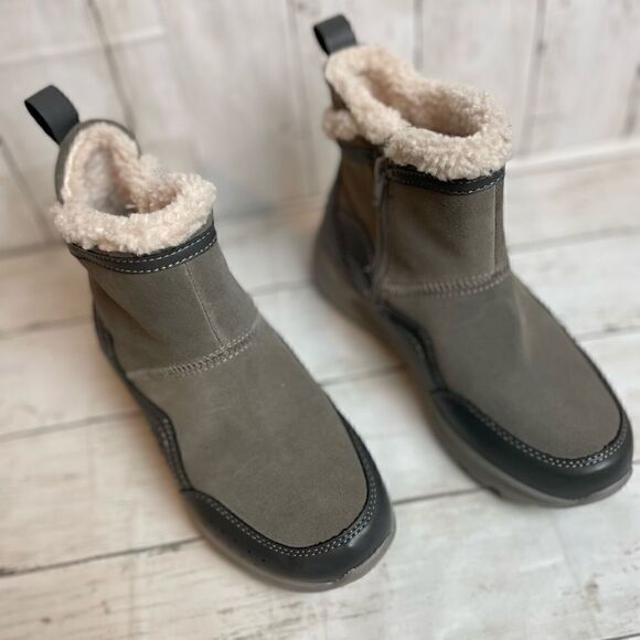Earth Journey Verve Waterproof Suede Boots Grey  Faux Fur Lining 7.5 M - Picture 2 of 13